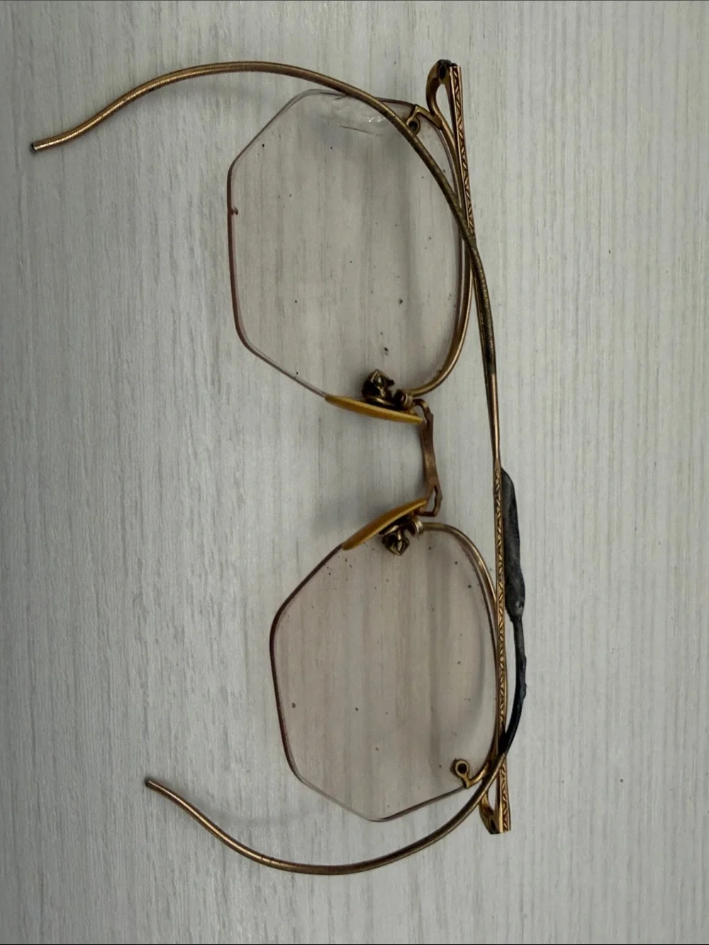 12K Gold Filled Rim Rimless Octagonal Eyeglasses